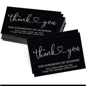 3 for $26 - 50 Thank You for supporting my small business Cards - Black & White